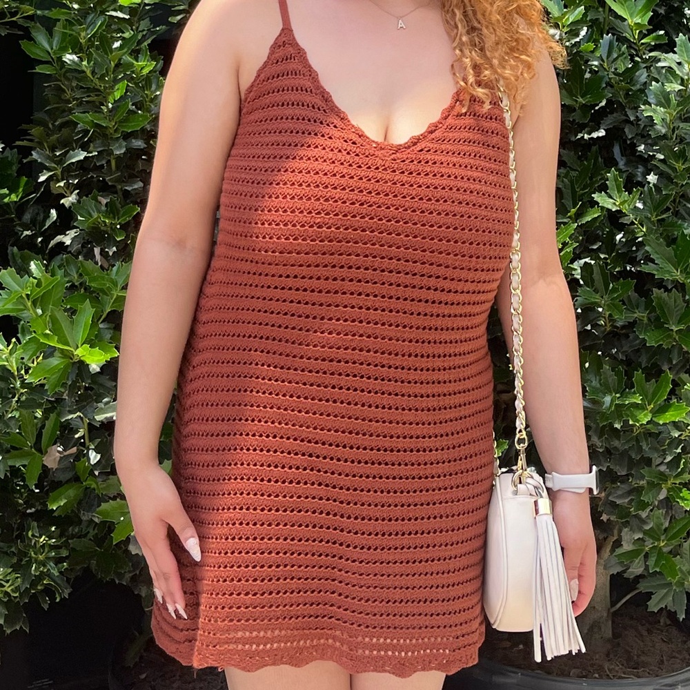 Rust Orange Knit Dress